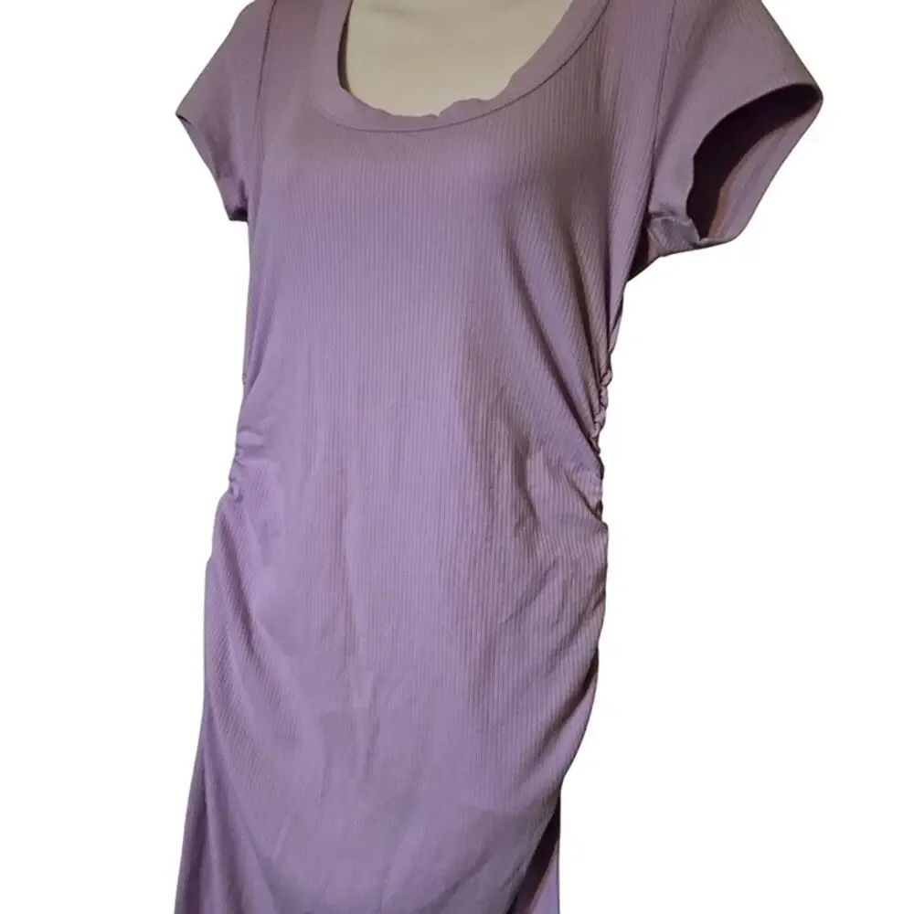 L*Space Lavender Ribbed Bodycon Midi Dress M, Soft‎ Knit, Feminine Fit, Casual